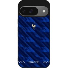 Coque Google Pixel 9 / Pixel 9 Pro - Silicone rigide noir Maillot de football France 2026 personnalisable