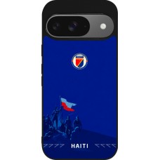 Coque Google Pixel 9 / Pixel 9 Pro - Silicone rigide noir Maillot de football Haiti 2026 personnalisable