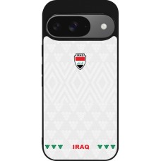Coque Google Pixel 9 / Pixel 9 Pro - Silicone rigide noir Maillot de football Irak 2026 personnalisable