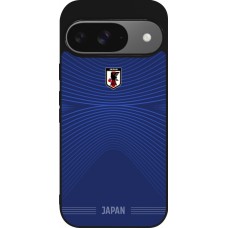 Coque Google Pixel 9 / Pixel 9 Pro - Silicone rigide noir Maillot de football Japon 2026 personnalisable