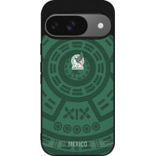 Coque Google Pixel 9 / Pixel 9 Pro - Silicone rigide noir Maillot de football Mexique 2026 personnalisable
