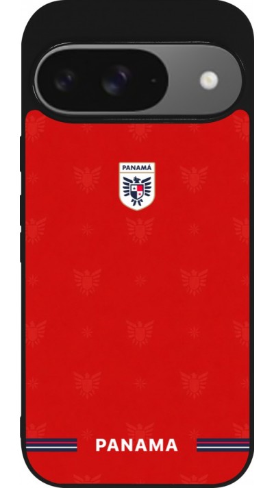 Coque Google Pixel 9 / Pixel 9 Pro - Silicone rigide noir Maillot de football Panama 2026 personnalisable