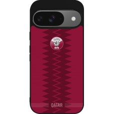 Coque Google Pixel 9 / Pixel 9 Pro - Silicone rigide noir Maillot de football Qatar 2026 personnalisable