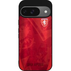 Coque Google Pixel 9 / Pixel 9 Pro - Silicone rigide noir Maillot de football République Tchèque personnalisable