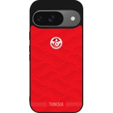 Coque Google Pixel 9 / Pixel 9 Pro - Silicone rigide noir Maillot de football Tunisie 2026 personnalisable