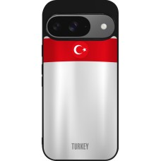 Coque Google Pixel 9 / Pixel 9 Pro - Silicone rigide noir Maillot de football Turquie personnalisable