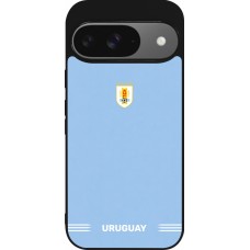 Coque Google Pixel 9 / Pixel 9 Pro - Silicone rigide noir Maillot de football Uruguay 2026 personnalisable
