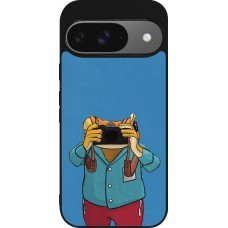 Coque Google Pixel 9 / Pixel 9 Pro - Silicone rigide noir Frog with camera DTMF