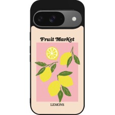Coque Google Pixel 9 / Pixel 9 Pro - Silicone rigide noir Fruit market lemons 2026