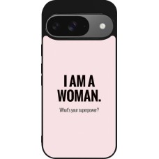Google Pixel 9 / Pixel 9 Pro Case Hülle - Silikon schwarz I am a woman