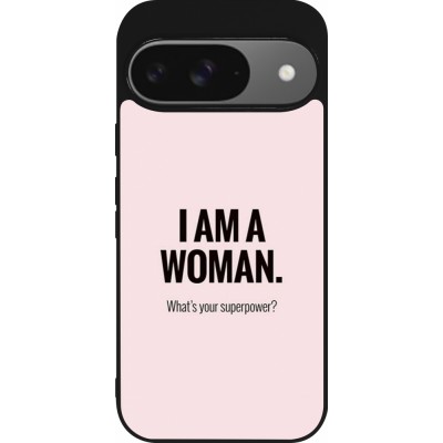 Google Pixel 9 / Pixel 9 Pro Case Hülle - Silikon schwarz I am a woman