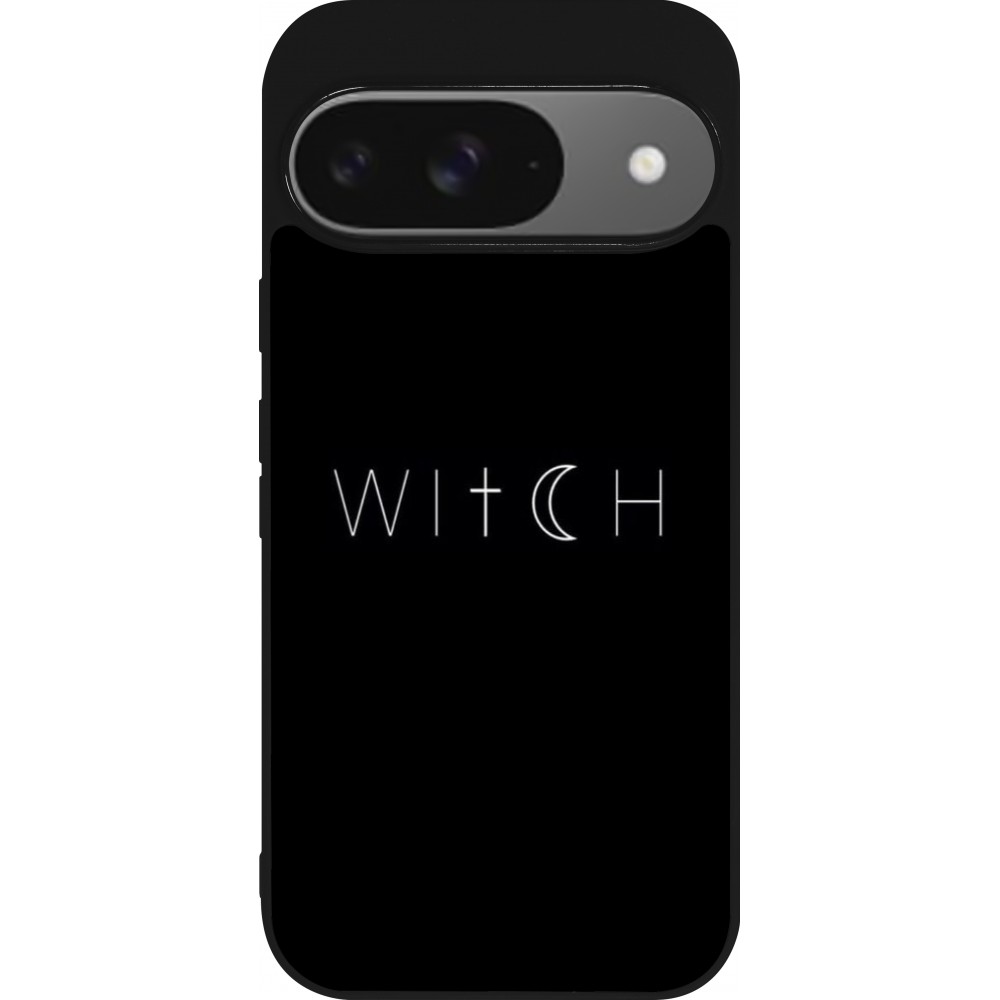 Google Pixel 9 / Pixel 9 Pro Case Hülle - Silikon schwarz Halloween 22 witch word
