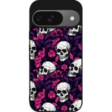 Google Pixel 9 / Pixel 9 Pro Case Hülle - Silikon schwarz Halloween 2024 romantic skulls
