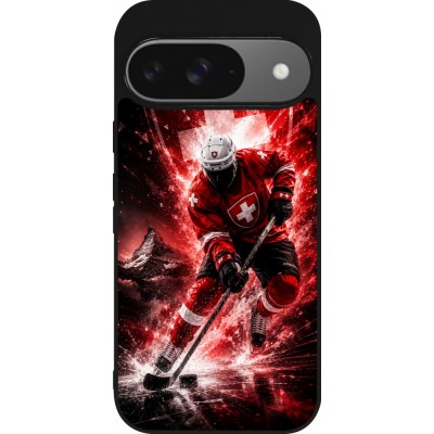 Coque Google Pixel 9 / Pixel 9 Pro - Silicone rigide noir Hockey World Championship Player