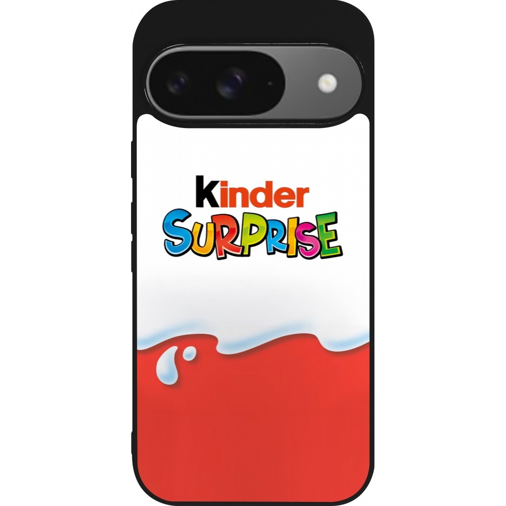 Coque Google Pixel 9 / Pixel 9 Pro - Silicone rigide noir Kinder Surprise