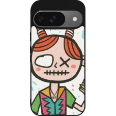 Coque Google Pixel 9 / Pixel 9 Pro - Silicone rigide noir Little Girl Sketch