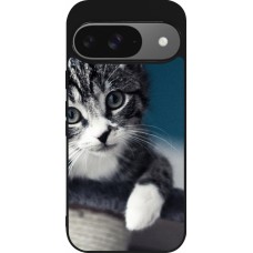 Google Pixel 9 / Pixel 9 Pro Case Hülle - Silikon schwarz Meow 23
