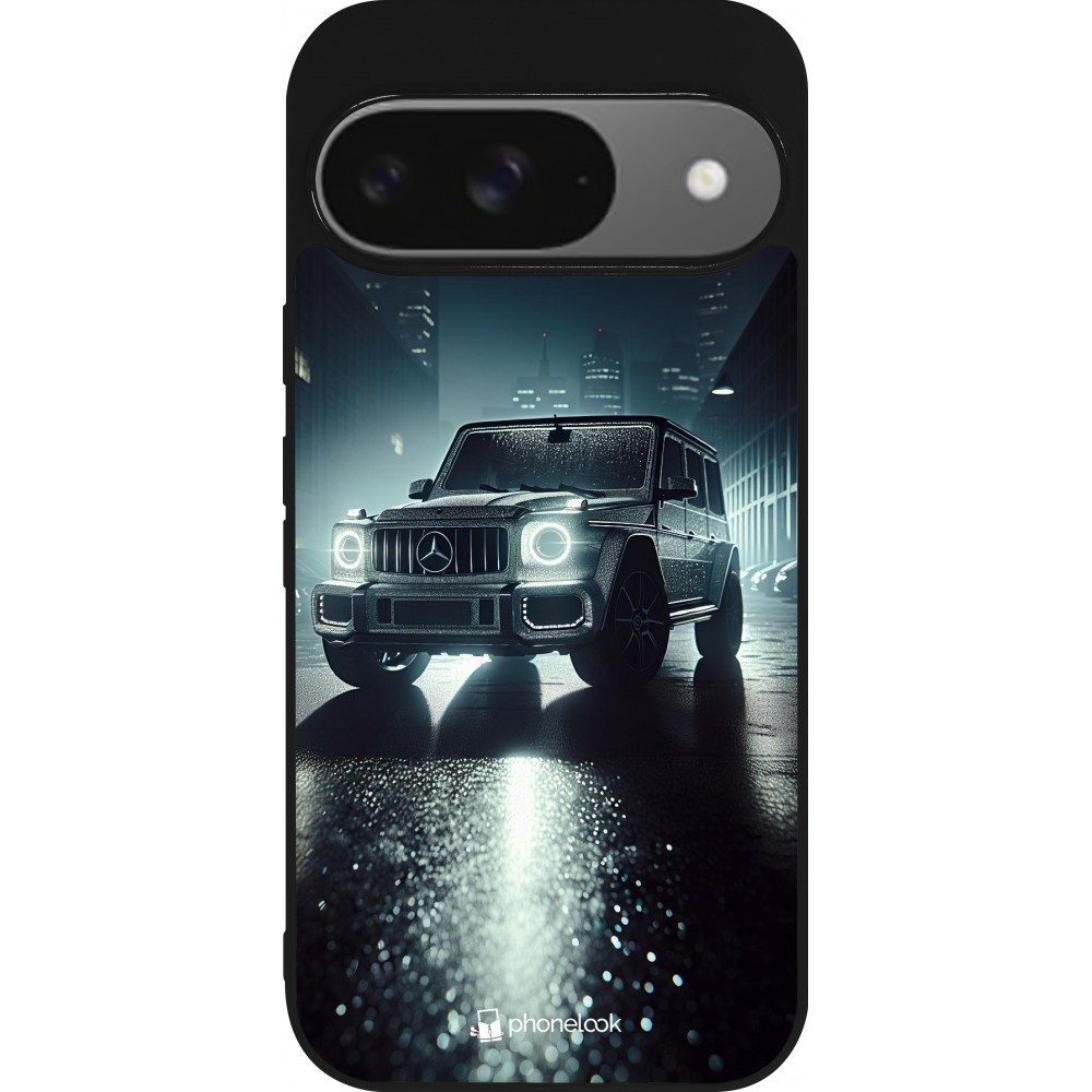 Coque Google Pixel 9 / Pixel 9 Pro - Silicone rigide noir Mercedes G AMG Night