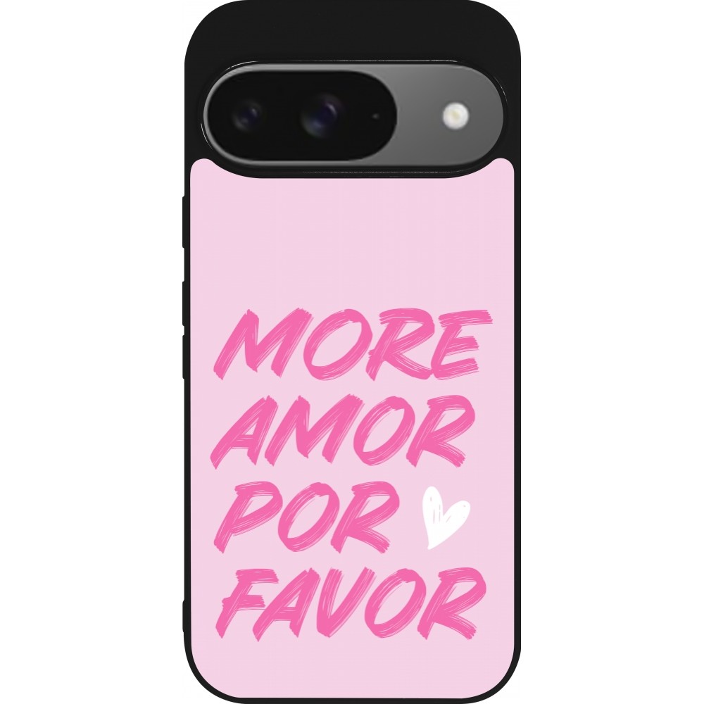Coque Google Pixel 9 / Pixel 9 Pro - Silicone rigide noir More amor porfavor