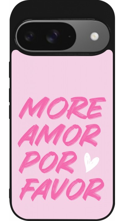 Coque Google Pixel 9 / Pixel 9 Pro - Silicone rigide noir More amor porfavor Coque Google Pixel 9 / Pixel 9 Pro - Silicone rigide noir More amor porfavor