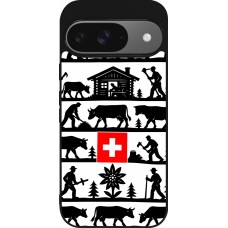 Coque Google Pixel 9 / Pixel 9 Pro - Silicone rigide noir Poya Suisse 1