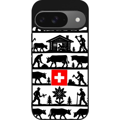 Google Pixel 9 / Pixel 9 Pro Case Hülle - Silikon schwarz Poya Schweiz 1