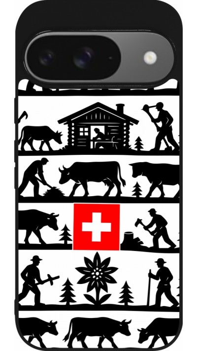 Google Pixel 9 / Pixel 9 Pro Case Hülle - Silikon schwarz Poya Schweiz 1