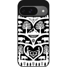 Coque Google Pixel 9 / Pixel 9 Pro - Silicone rigide noir Poya Suisse 2 noir