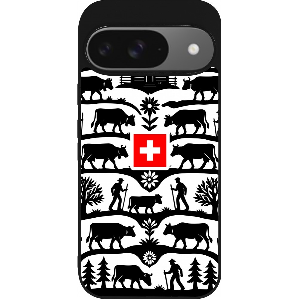 Google Pixel 9 / Pixel 9 Pro Case Hülle - Silikon schwarz Poya Schweiz 3