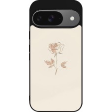 Coque Google Pixel 9 / Pixel 9 Pro - Silicone rigide noir Sable Rose Minimaliste