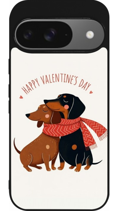Coque Google Pixel 9 / Pixel 9 Pro - Silicone rigide noir Saint Valentines Day 26 Happy Valentine
