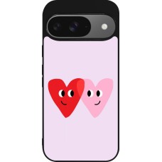 Coque Google Pixel 9 / Pixel 9 Pro - Silicone rigide noir Saint Valentines Day 26 Heart