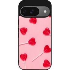 Coque Google Pixel 9 / Pixel 9 Pro - Silicone rigide noir Saint Valentines Day 26 Lollipop