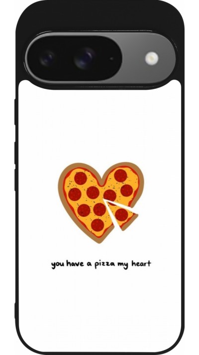 Coque Google Pixel 9 / Pixel 9 Pro - Silicone rigide noir Saint Valentines Day 26 You have my pizza heart