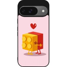 Coque Google Pixel 9 / Pixel 9 Pro - Silicone rigide noir Saint Valentines Day 26 Puzzle