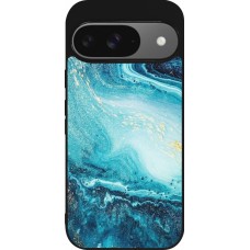Google Pixel 9 / Pixel 9 Pro Case Hülle - Silikon schwarz Sea Foam Blue
