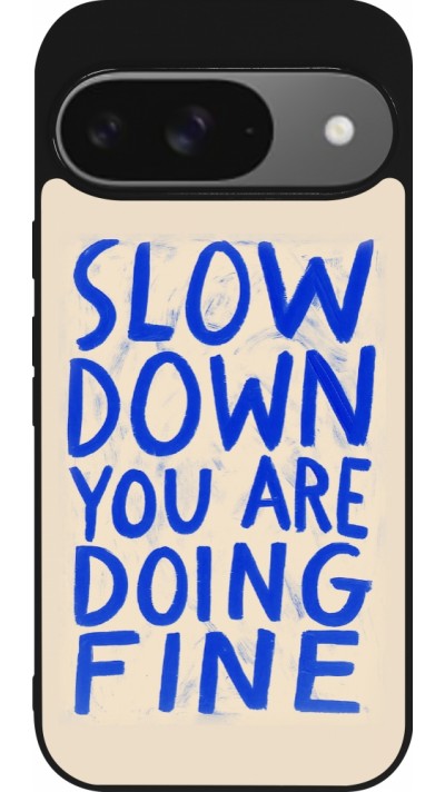 Coque Google Pixel 9 / Pixel 9 Pro - Silicone rigide noir Slow down 2026
