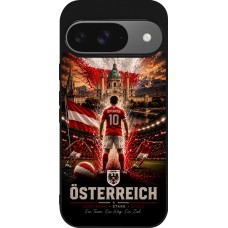 Coque Google Pixel 9 / Pixel 9 Pro - Silicone rigide noir Football Autriche splash 2026