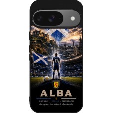 Coque Google Pixel 9 / Pixel 9 Pro - Silicone rigide noir Football Écosse splash 2026