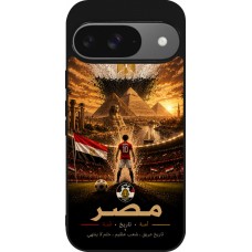 Coque Google Pixel 9 / Pixel 9 Pro - Silicone rigide noir Football Égypte splash 2026