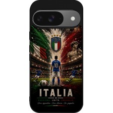 Coque Google Pixel 9 / Pixel 9 Pro - Silicone rigide noir Football Italie splash 2026