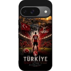 Coque Google Pixel 9 / Pixel 9 Pro - Silicone rigide noir Football Turquie splash 2026