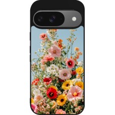 Coque Google Pixel 9 / Pixel 9 Pro - Silicone rigide noir Spring flowers Spring 2026
