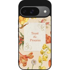 Coque Google Pixel 9 / Pixel 9 Pro - Silicone rigide noir Trust the process 2026
