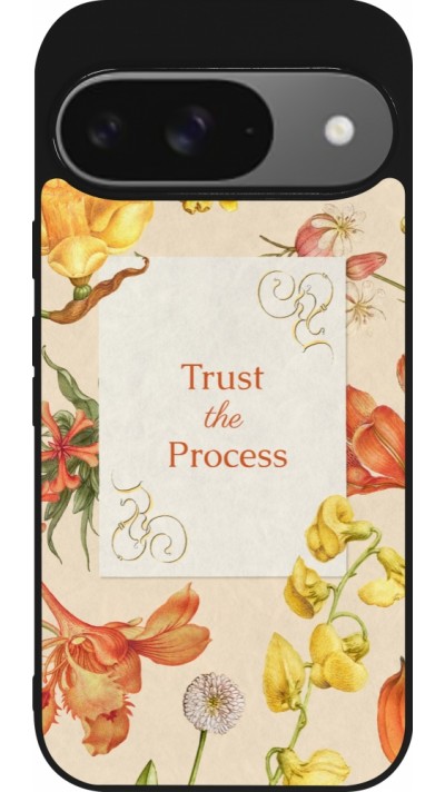 Coque Google Pixel 9 / Pixel 9 Pro - Silicone rigide noir Trust the process 2026