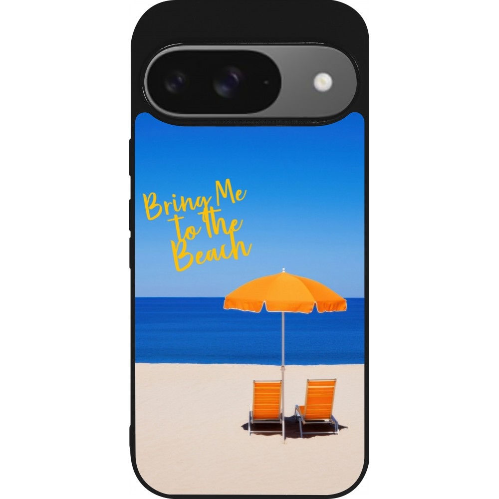 Google Pixel 9 / Pixel 9 Pro Case Hülle - Silikon schwarz Summer 2025 Bring me to the beach