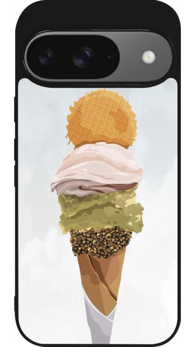 Coque Google Pixel 9 / Pixel 9 Pro - Silicone rigide noir Summer 2025 Cornet