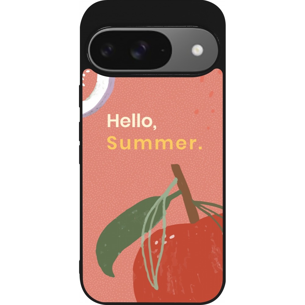 Coque Google Pixel 9 / Pixel 9 Pro - Silicone rigide noir Summer 2025 Hello summer