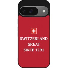 Coque Google Pixel 9 / Pixel 9 Pro - Silicone rigide noir Switzerland Great Since 1291