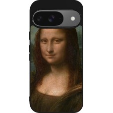 Coque Google Pixel 9 / Pixel 9 Pro - Silicone rigide noir Tableau art - La Joconde - Léonard de Vinci